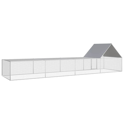 Chicken cage, chicken coop, steel, 8 x 2 x 2 m, run, outdoor enclosure, animal cage, poultry house