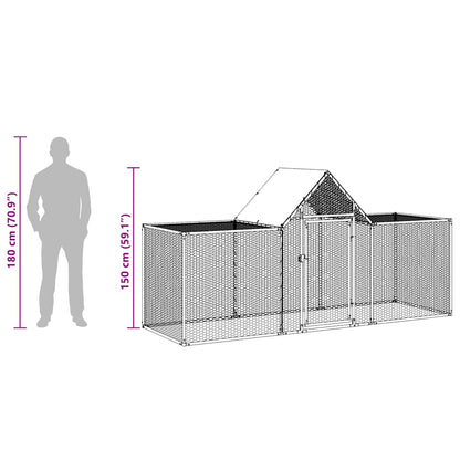Hühnerkäfig Hühnerstall Stahl 3 x 1 x 1,5 m Auslauf Freigehege Tierkäfig Geflügelstall