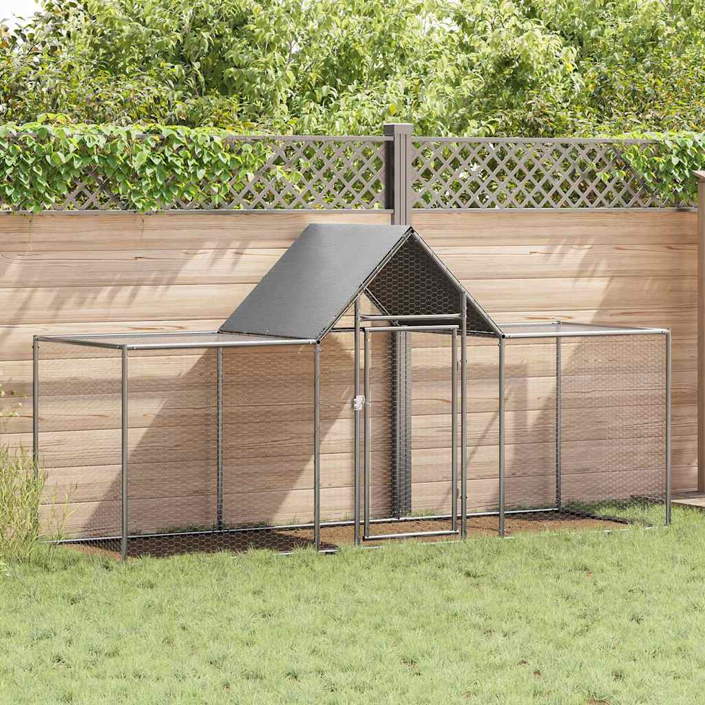 Hühnerkäfig Hühnerstall Stahl 3 x 1 x 1,5 m Auslauf Freigehege Tierkäfig Geflügelstall