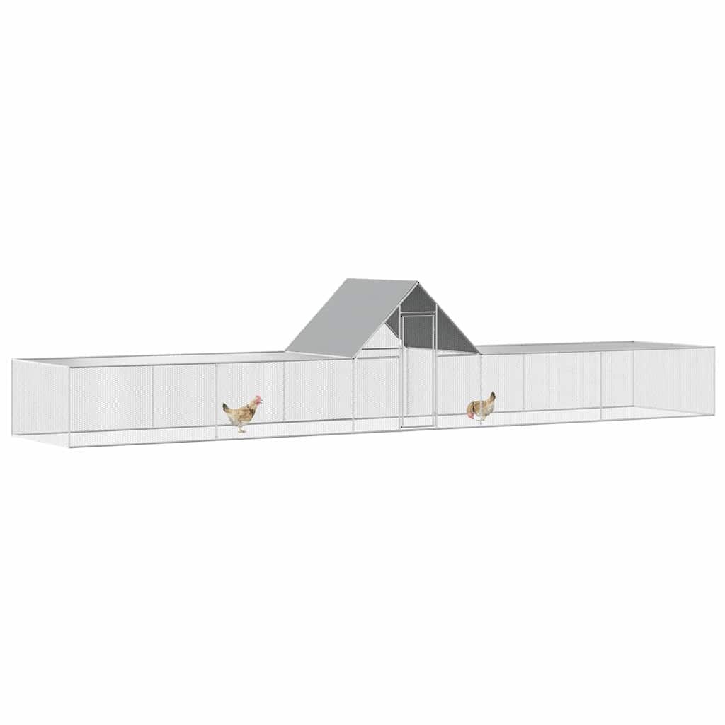 Hühnerkäfig Hühnerstall Stahl 10 x 2 x 2m Auslauf Freigehege Tierkäfig Geflügelstall