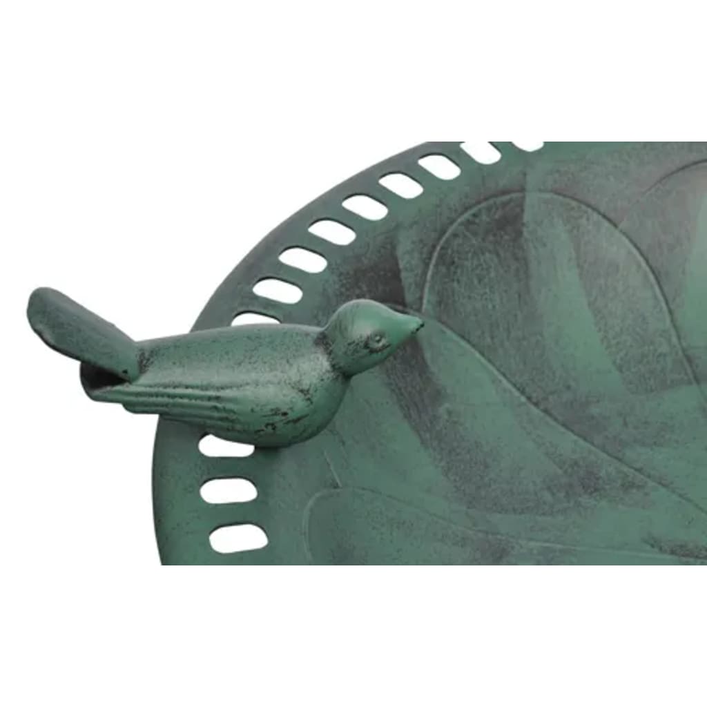 Bird bath with decorative bird, 50x50x76 cm, plastic bird bath, green