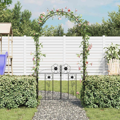 Rosenbogen mit Tür Torbogen Rankgitter Rosensäule Spalier Pergola Gartentor