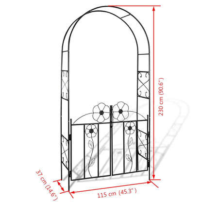 Rosenbogen mit Tür Torbogen Rankgitter Rosensäule Spalier Pergola Gartentor