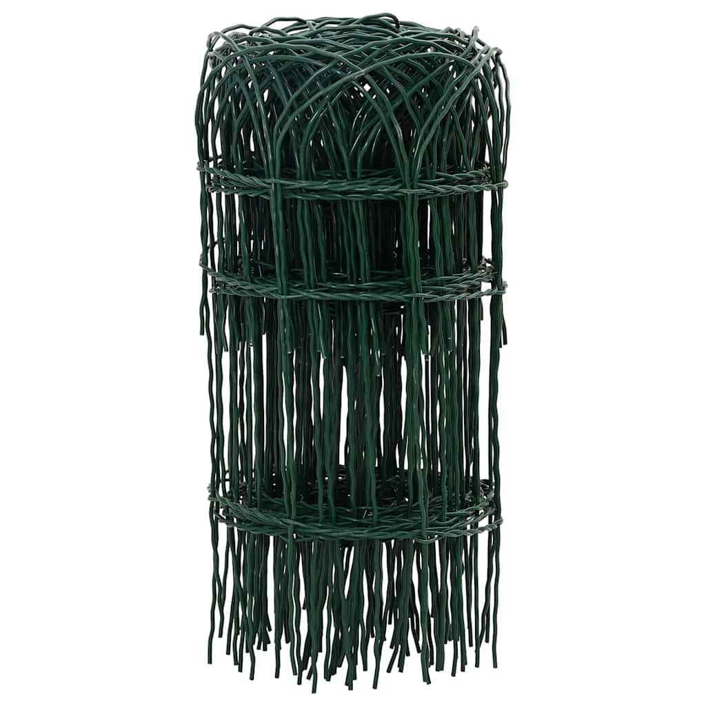 Beeteinfassung Beetzaun Pulverbeschichtetes Eisen 25 x 0,4 m Grün Eisenzaun