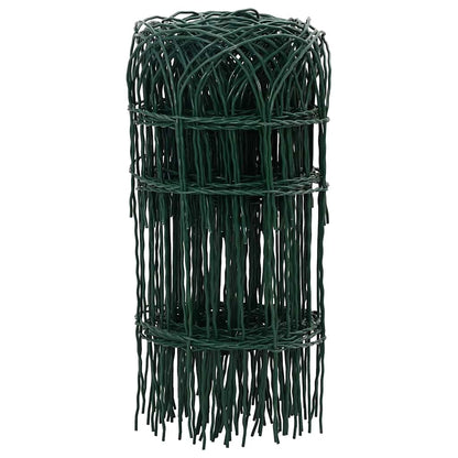 Beeteinfassung Beetzaun Pulverbeschichtetes Eisen 25 x 0,4 m Grün Eisenzaun