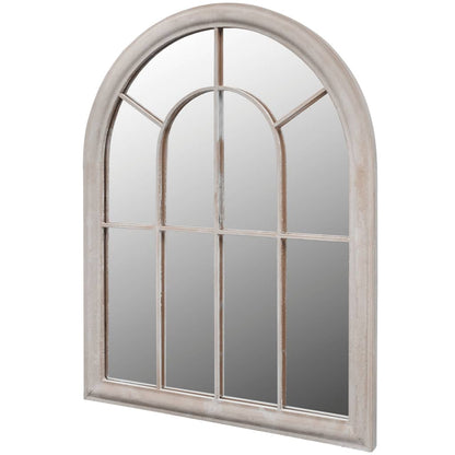 Rustikaler Gartenspiegel Bogen 69×89 cm weiß für Indoor und Outdoor