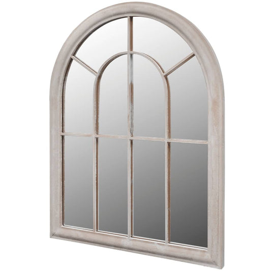 Rustikaler Gartenspiegel Bogen 69×89 cm weiß für Indoor und Outdoor