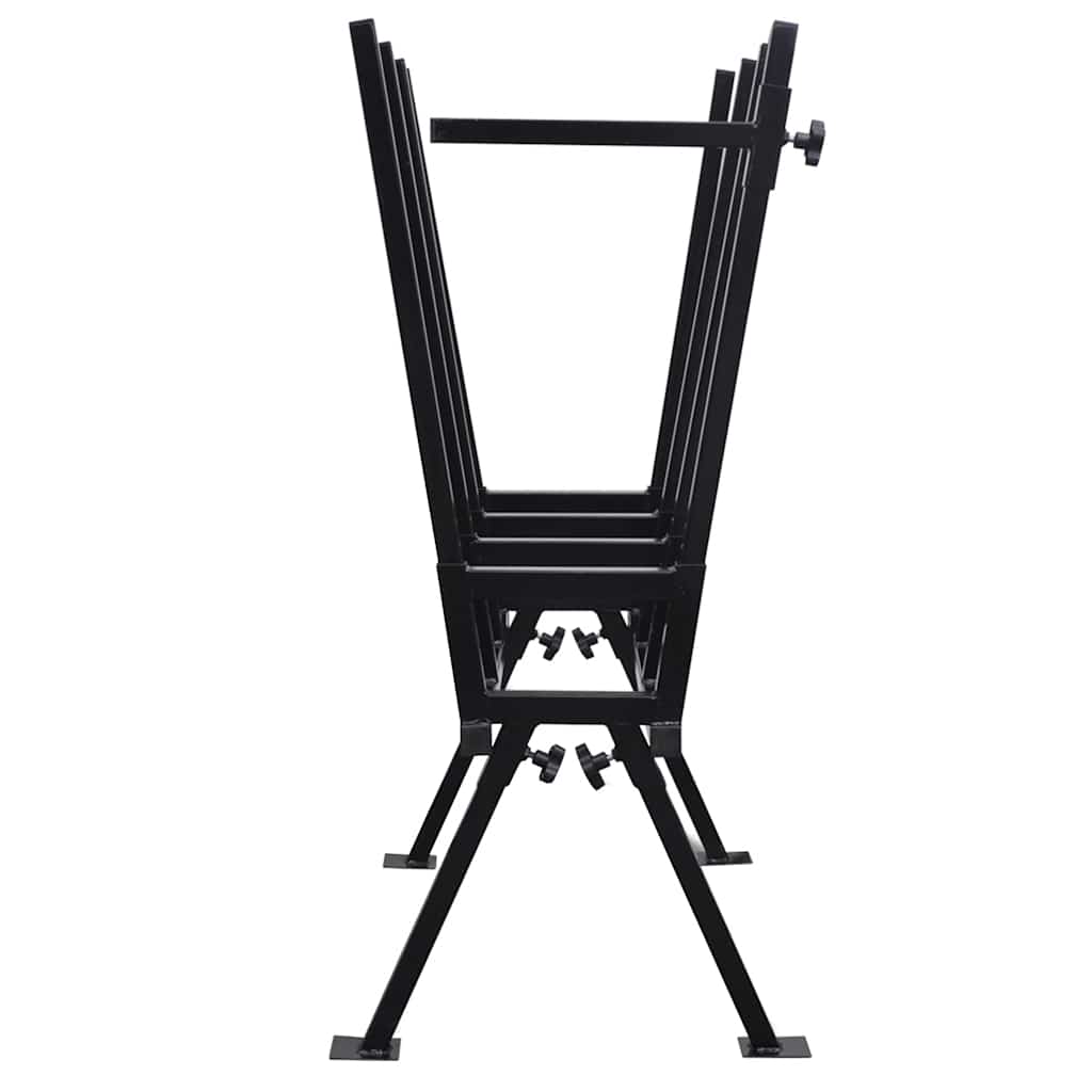 Powder-coated black metal sawhorse, wood sawhorse up to 400 kg, steel sawhorse