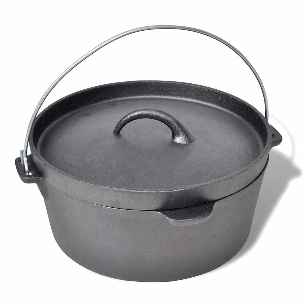 Dutch Oven Bräter Gusseisen ca. 4,2 Liter Holländischer Ofen Schwarz 30 x 27 x 15 cm