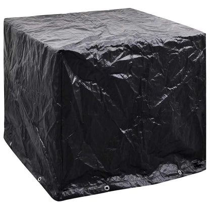 IBC tank cover with 8 eyelets, 116x100x120 cm, black, protective cover for container