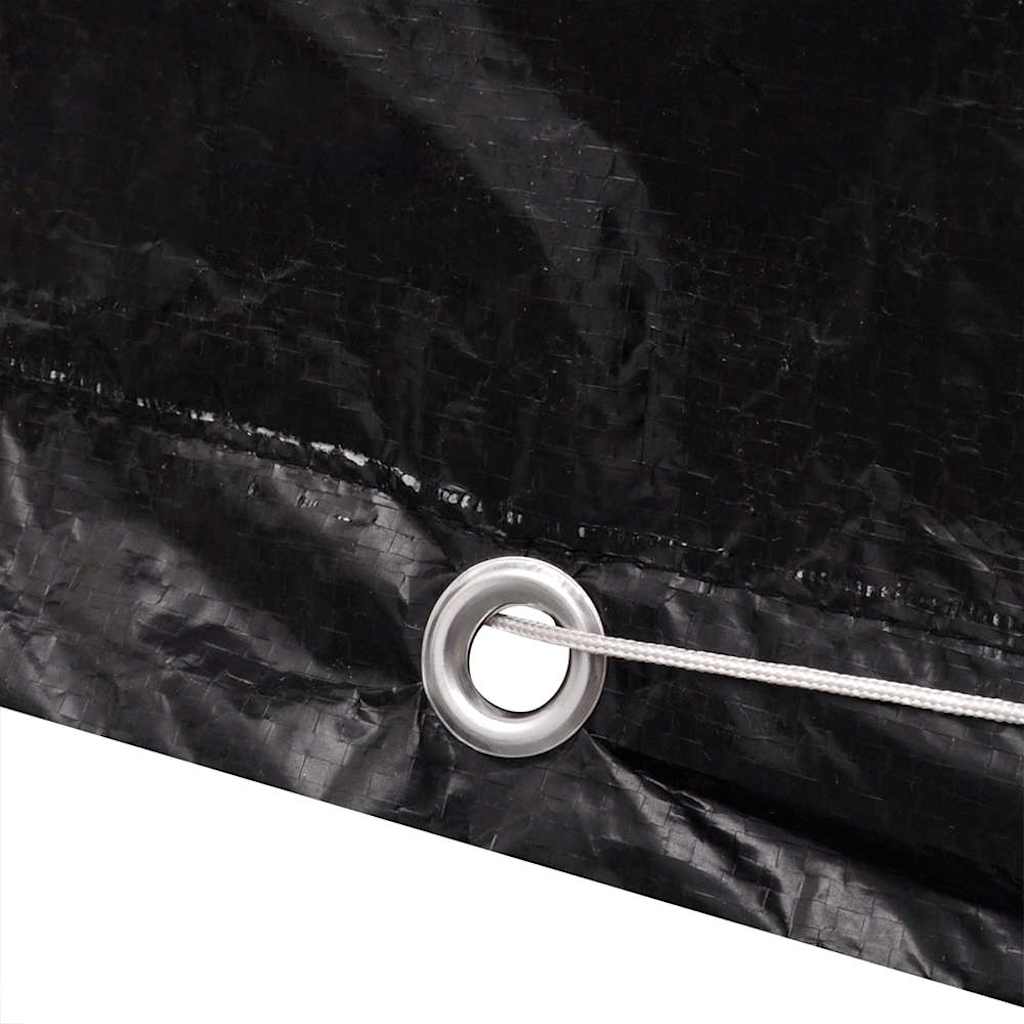 IBC tank cover with 8 eyelets, 116x100x120 cm, black, protective cover for container