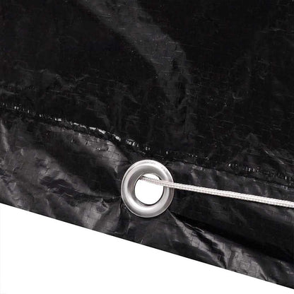 IBC tank cover with 8 eyelets, 116x100x120 cm, black, protective cover for container