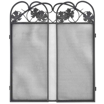 Funkenschutz Kamin Kaminschutzgitter 3-teilig 102x61 cm Eisen klappbar Schwarz