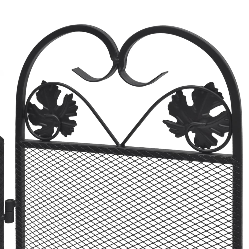 Funkenschutz Kamin Kaminschutzgitter 3-teilig 102x61 cm Eisen klappbar Schwarz