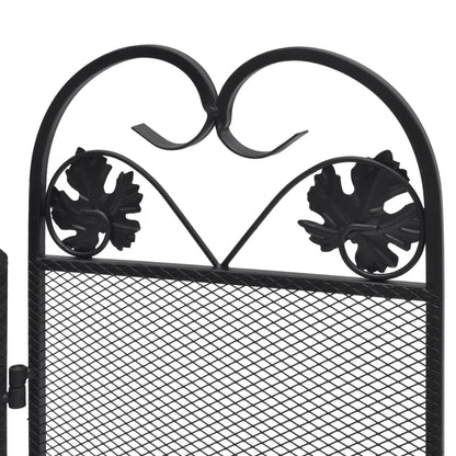 Funkenschutz Kamin Kaminschutzgitter 3-teilig 102x61 cm Eisen klappbar Schwarz