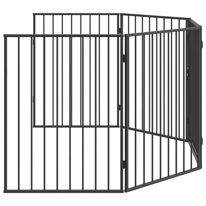 Kaminschutzgitter für Tiere Stahl schwarz 123x123x76cm Haustier Funkenschutz