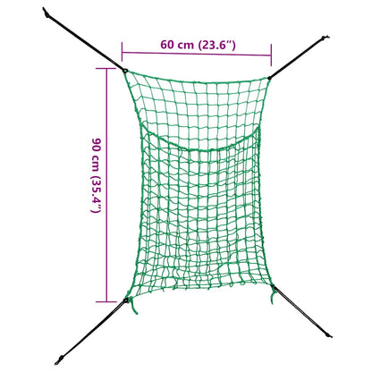 Hay nets, 2 pieces, square, 0.9x1 m, PP feed net for horses and ponies