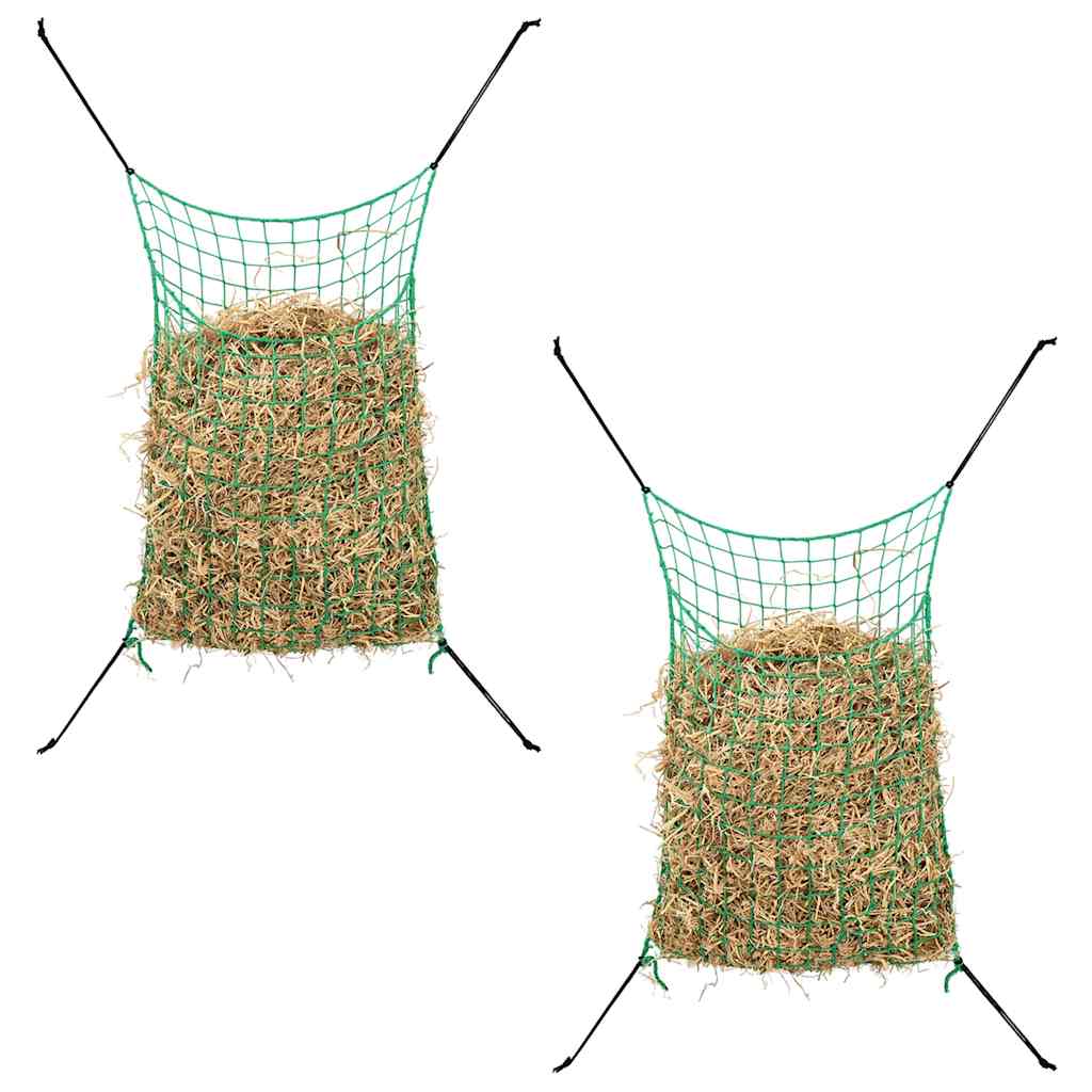 Hay net 2-pack, square, 0.9 x 1.5 m, PP feed net for horses and ponies