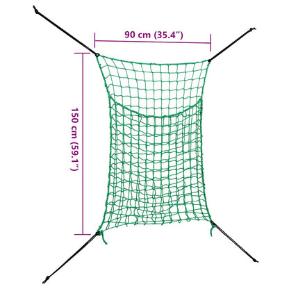 Hay net 2-pack, square, 0.9 x 1.5 m, PP feed net for horses and ponies