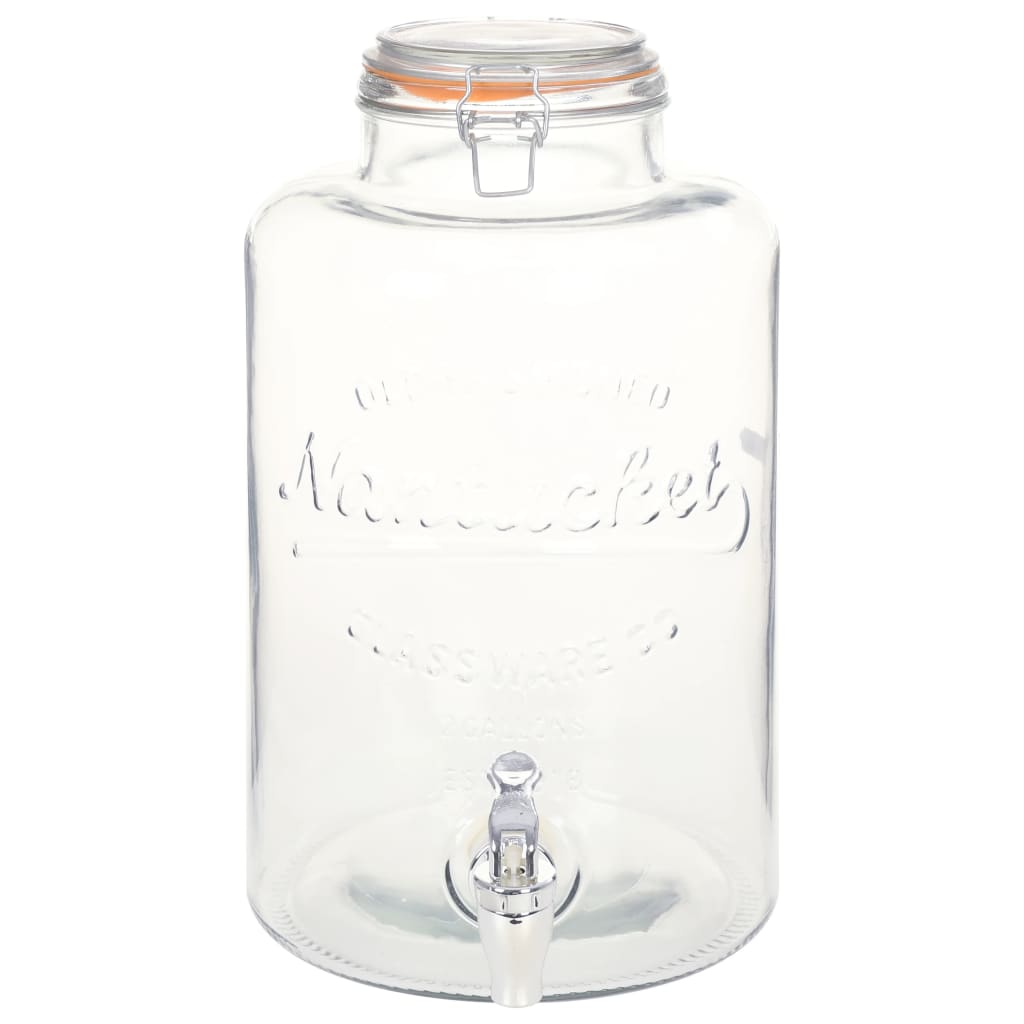 Glas Getränkespender XXL 8L mit Zapfhahn Wasserspender Vintage Party