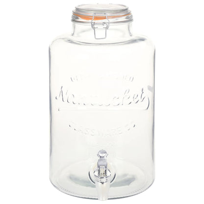 Glas Getränkespender XXL 8L mit Zapfhahn Wasserspender Vintage Party