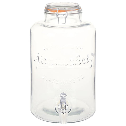 Glas Getränkespender XXL 8L mit Zapfhahn Wasserspender Vintage Party