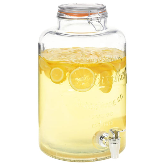 Glas Getränkespender XXL 8L mit Zapfhahn Wasserspender Vintage Party