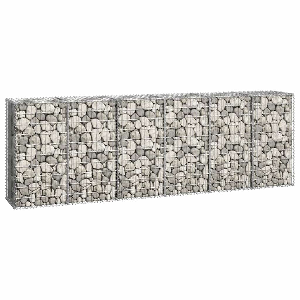 Gabionenwand Verzinkter Stahl 300×50×100 cm Gabionenzaun Drahtkorb Steinmauer Wand