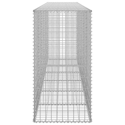 Gabionenwand Verzinkter Stahl 300×50×100 cm Gabionenzaun Drahtkorb Steinmauer Wand