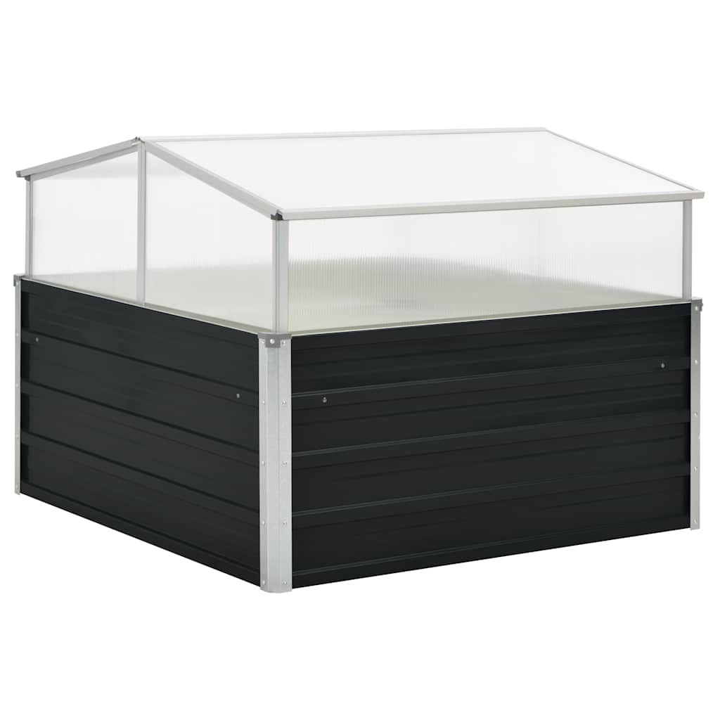 vidaXL Greenhouse Anthracite 100x100x77 cm Galvanized Steel