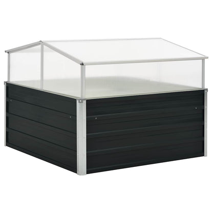 vidaXL Greenhouse Anthracite 100x100x77 cm Galvanized Steel