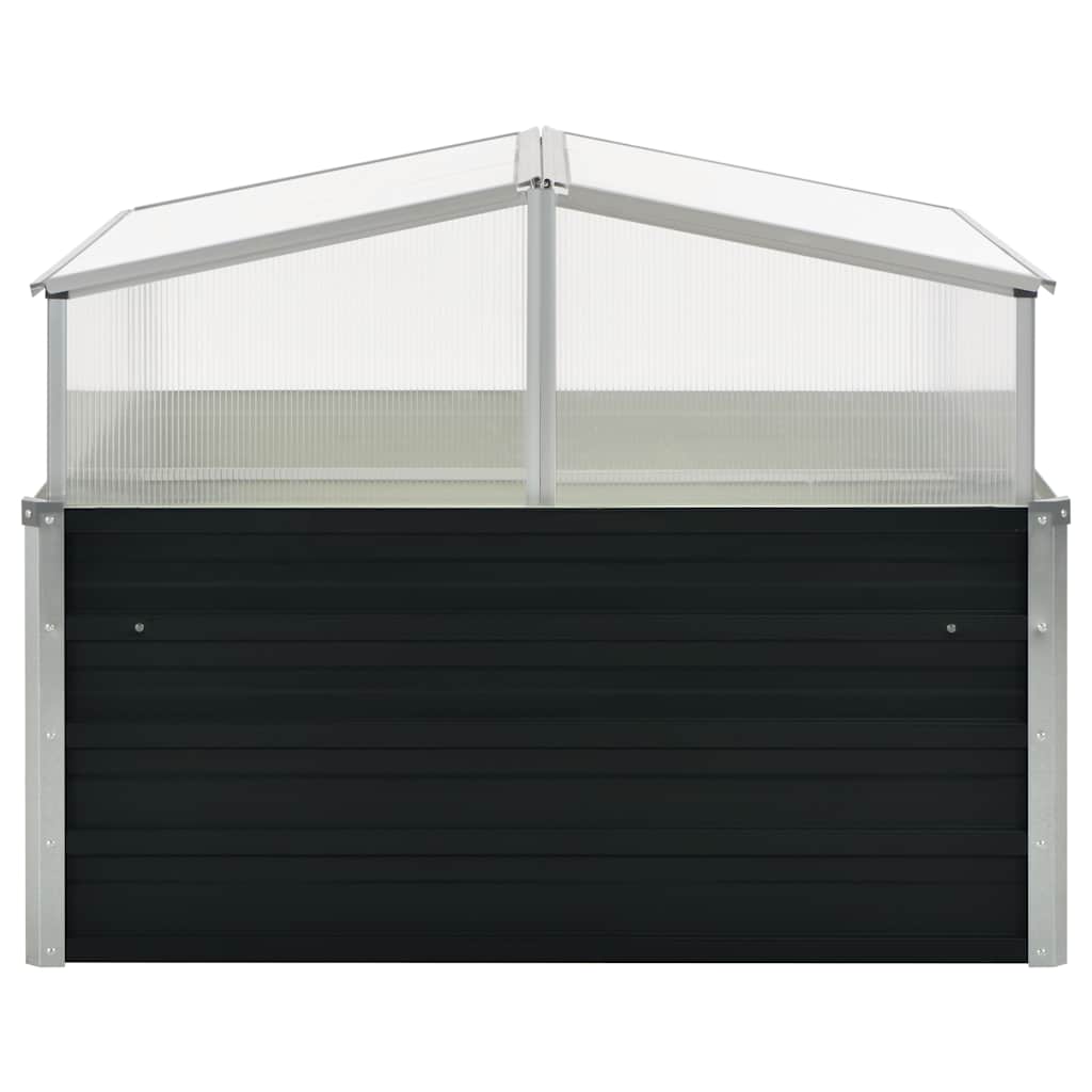 vidaXL Greenhouse Anthracite 100x100x77 cm Galvanized Steel