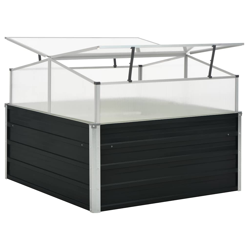 vidaXL Greenhouse Anthracite 100x100x77 cm Galvanized Steel