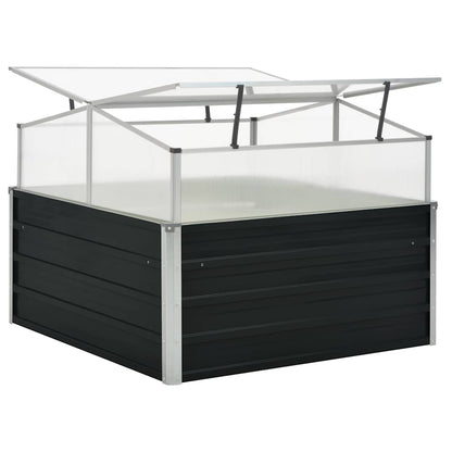 vidaXL Greenhouse Anthracite 100x100x77 cm Galvanized Steel