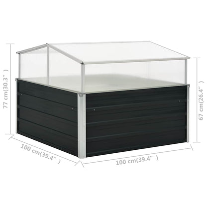 vidaXL Greenhouse Anthracite 100x100x77 cm Galvanized Steel