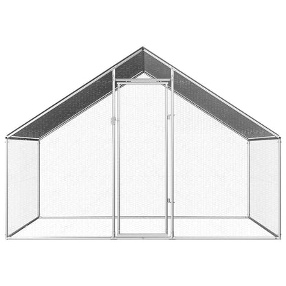 Hühnerkäfig Hühnerstall Stahl 2,75 x 2 x 1,92 m Auslauf Freigehege Tierkäfig Geflügelstall