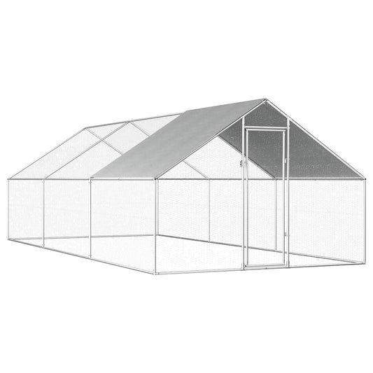 Chicken cage, chicken coop, steel, 2.75 x 6 x 1.92 m, run, outdoor enclosure, animal cage, poultry house