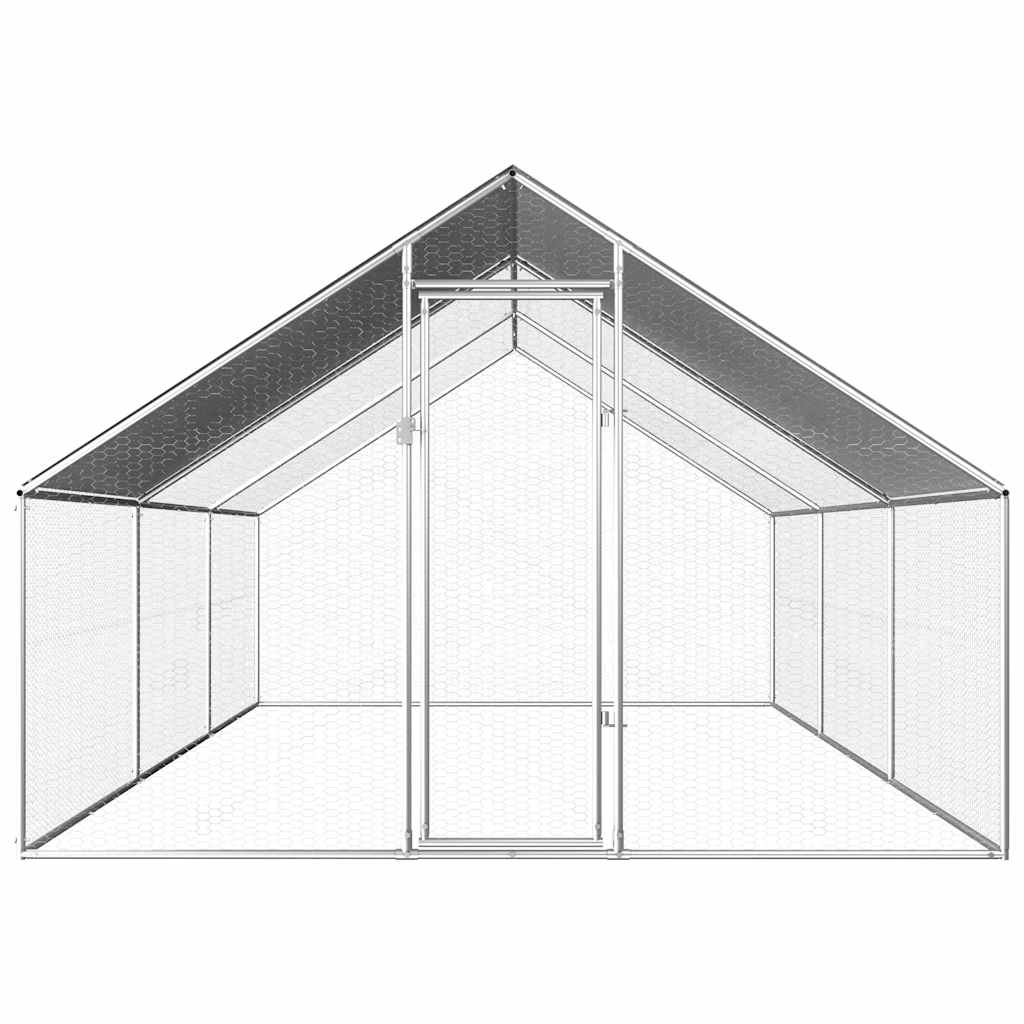 Hühnerkäfig Hühnerstall Stahl 2,75 x 6 x 1,92 m Auslauf Freigehege Tierkäfig Geflügelstall