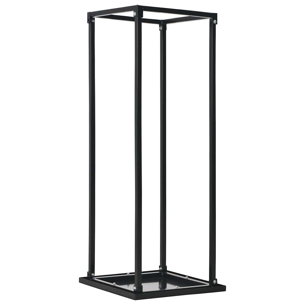 Brennholzregal Stahl Schwarz 37 x 37 x 113 cm Kaminholzlager Feuerholzhalter Boden