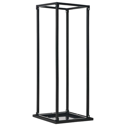 Brennholzregal Stahl Schwarz 37 x 37 x 113 cm Kaminholzlager Feuerholzhalter Boden