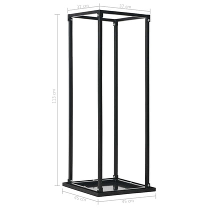 Brennholzregal Stahl Schwarz 37 x 37 x 113 cm Kaminholzlager Feuerholzhalter Boden
