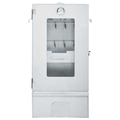 Räucherofen mit 1 kg Räuchermehl Smoker 44,5 x 29 x 83 cm silber verzinkt