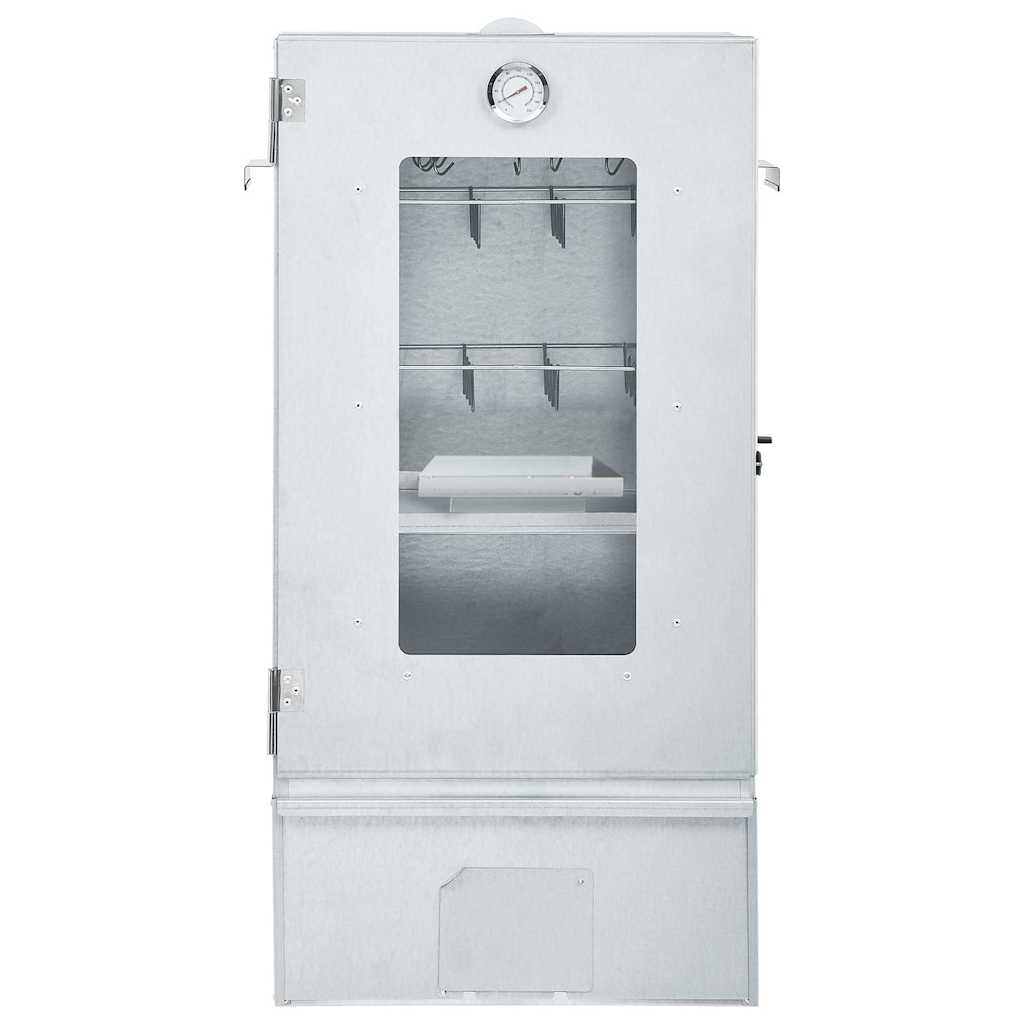 Räucherofen mit 1 kg Räuchermehl Smoker 44,5 x 29 x 83 cm silber verzinkt