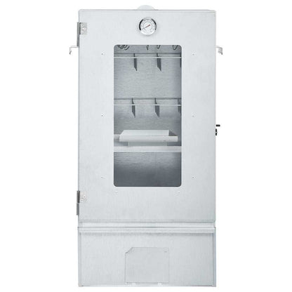 Räucherofen mit 1 kg Räuchermehl Smoker 44,5 x 29 x 83 cm silber verzinkt