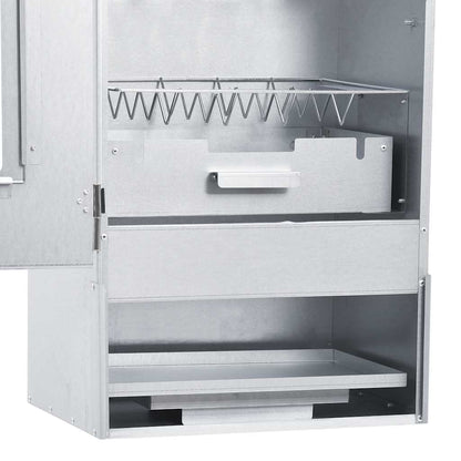 Räucherofen mit 1 kg Räuchermehl Smoker 44,5 x 29 x 83 cm silber verzinkt