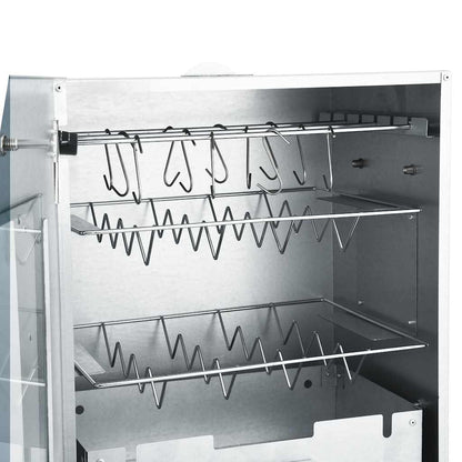 Räucherofen mit 1 kg Räuchermehl Smoker 44,5 x 29 x 83 cm silber verzinkt