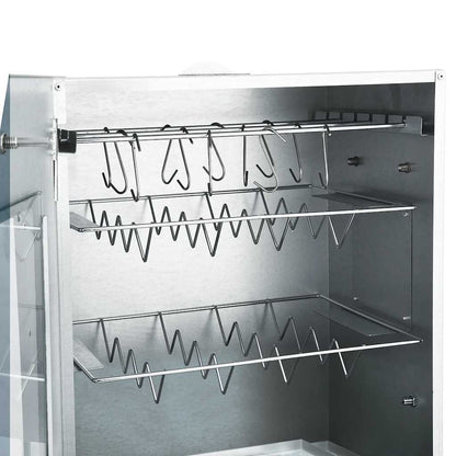 Räucherofen mit 1 kg Räuchermehl Smoker 44,5 x 29 x 83 cm silber verzinkt