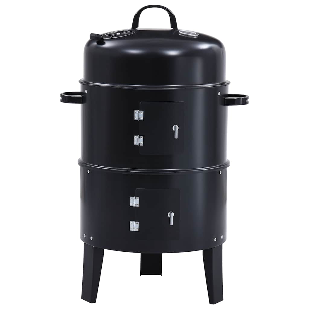 3in1 Räuchergrill Smoker Holzkohlegrill mit Thermometer BBQ Grill