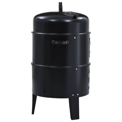 3in1 Räuchergrill Smoker Holzkohlegrill mit Thermometer BBQ Grill