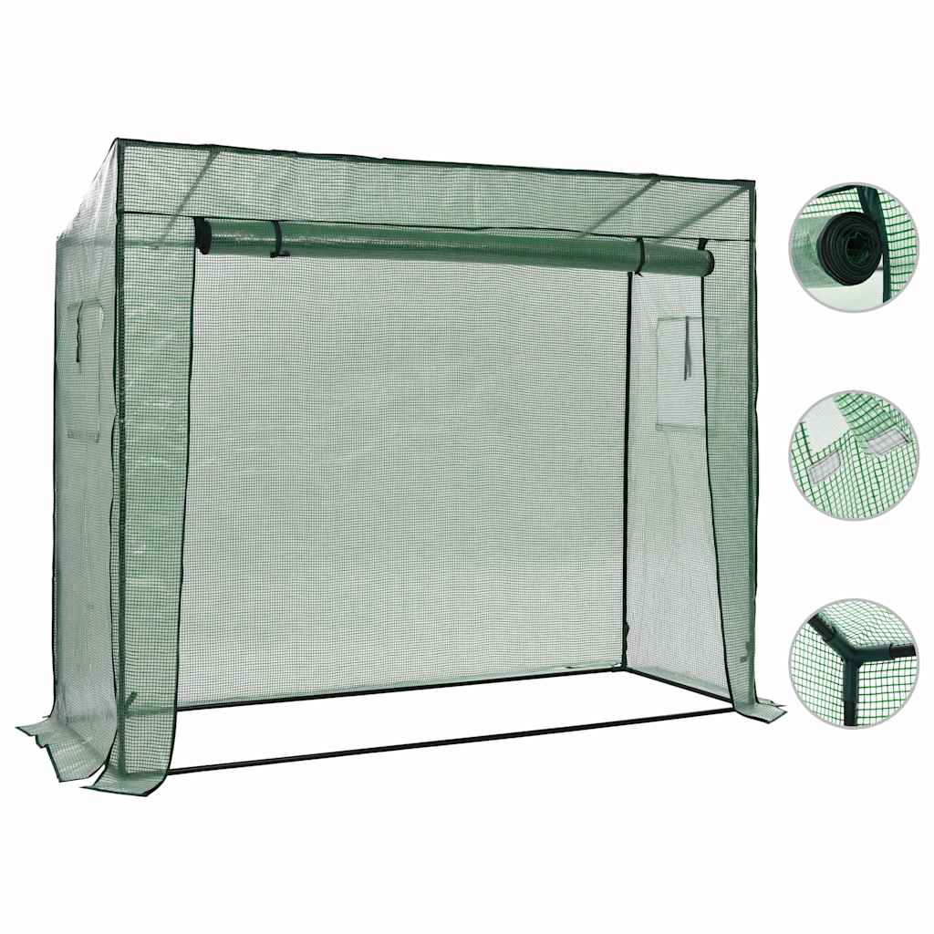 Begehbares Gewächshaus 200 x 80 x 173 cm Foliengewächshaus Rolltür